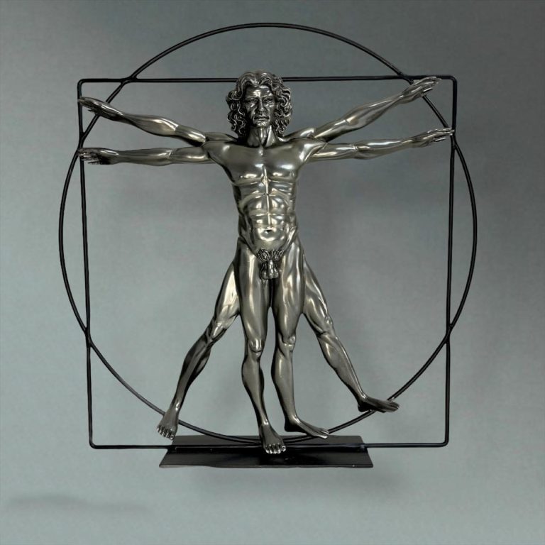 Uomo vitruviano argento