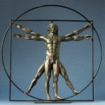 The Vitruvian man bronze