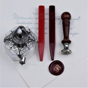 Set Rialto - Sigillo in legno - ceralacche e Spiritiera - Rialto Set - Wooden seal - sealing wax and spirit bottle - TASIG30