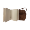 Cucitura interna quaderno in vera pelle marrone con carta di Amalfi - Internal stitching journal in real brown leather with Amalfi paper