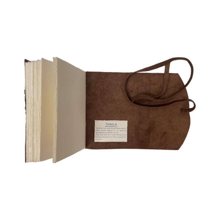 TABULA signature on the real brown leather journal with Amalfi paper