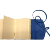 Cucitura interna quaderno in vera pelle blu con carta di Amalfi - Internal stitching journal in real blue leather with Amalfi paper