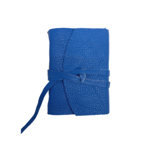 Quaderno in vera pelle blu con carta di Amalfi - Blue real leather journal with Amalfi Paper