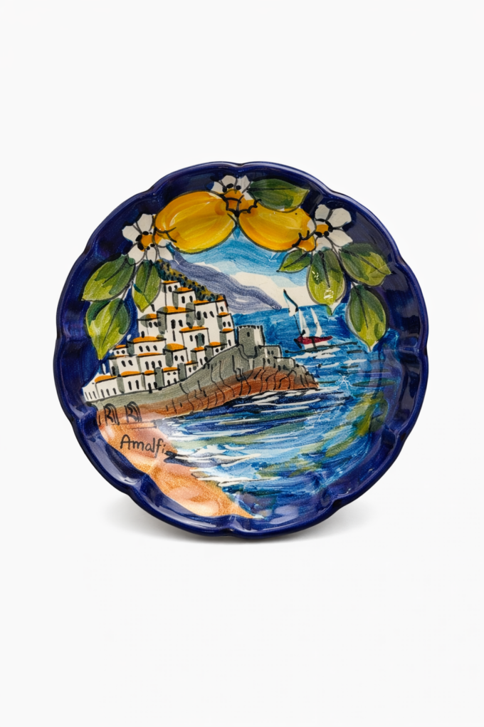 Piatto Panorama Amalfi blu