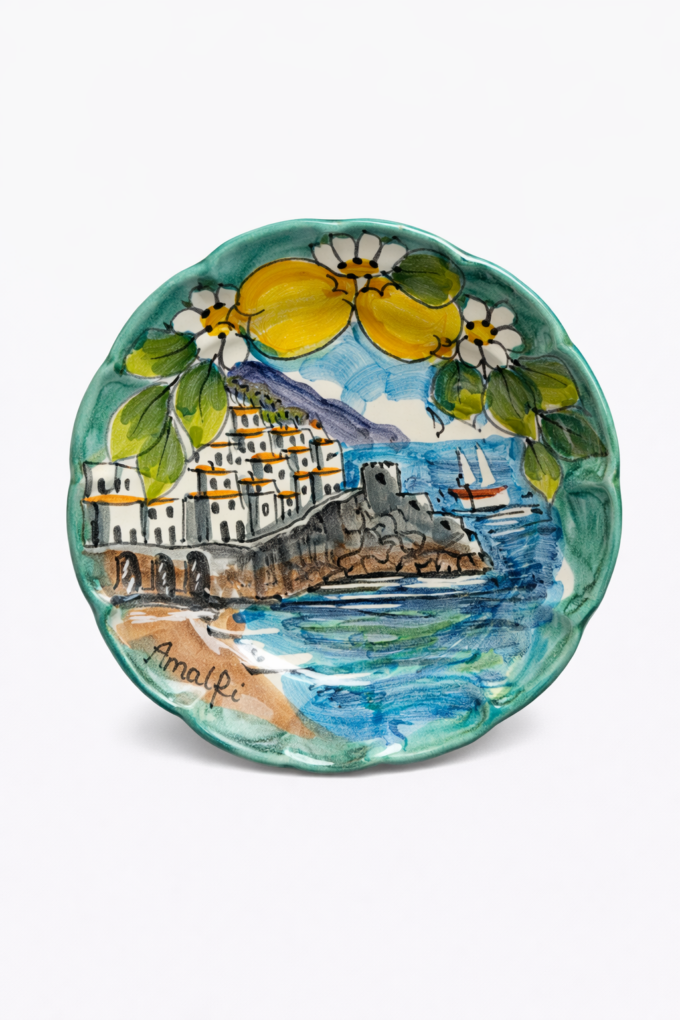 Piatto Panorama Amalfi verde
