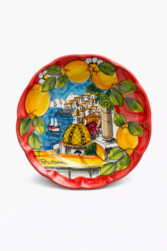 Piatto Panorama Positano rosso